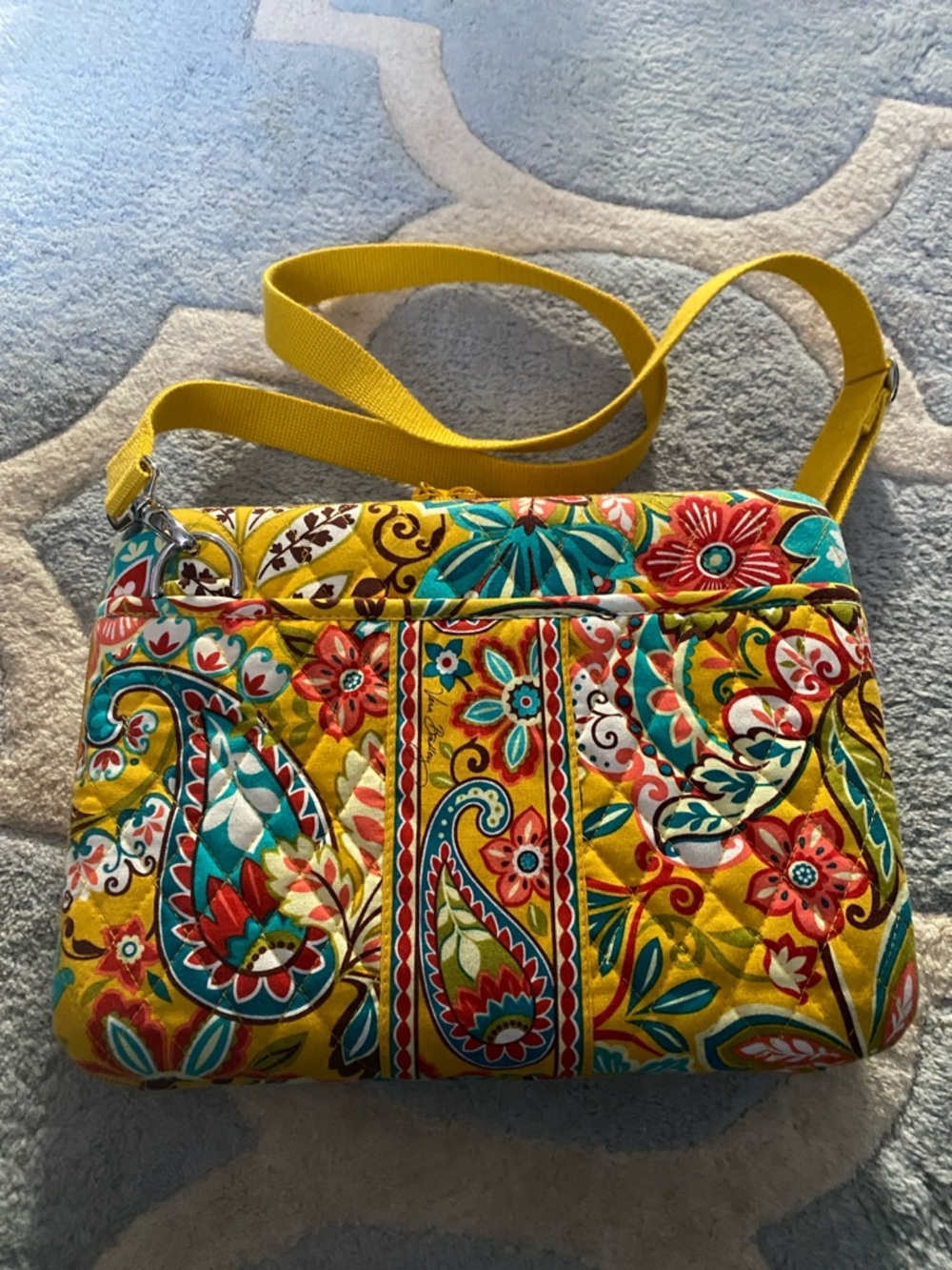 Vera Bradley Yellow Quilted Paisley Floral Tablet Case
